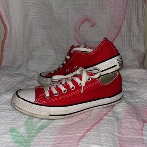 Women’s Converse Red and White Sneakers